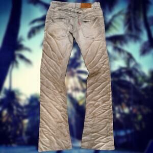 Tornado mart whisker sand gray wash boot cut flare jeans